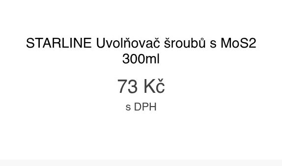 STARLINE Uvolňovač šroubů s MoS2 300ml