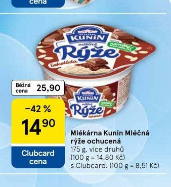 Mlékárna Kunín Mléčná rýže ochucená