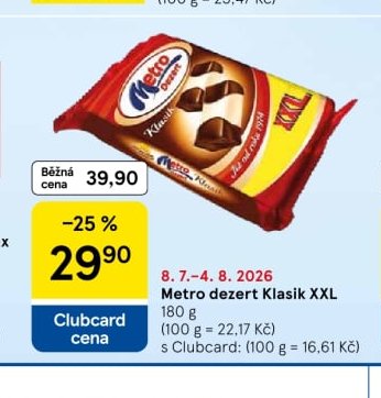 Metro dezert Klasik XXL