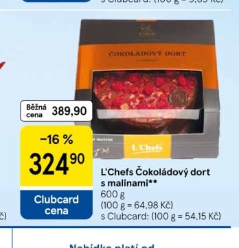 L'Chefs Čokoládový dort s malinami