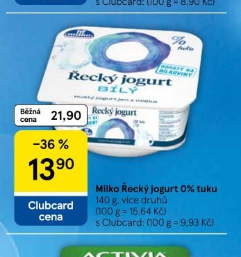 Milko Řecký jogurt 0% tuku