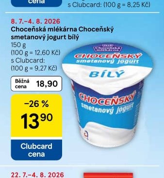 Choceňská mlékárna Choceňský smetanový jogurt bílý