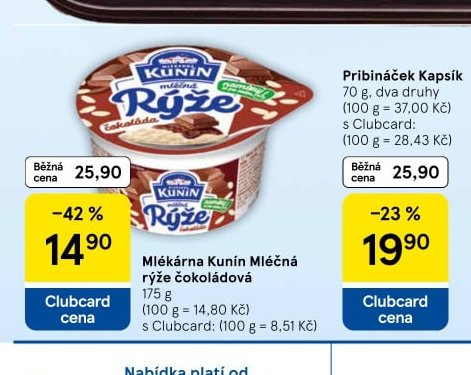 Mlékárna Kunín Mléčná rýže čokoládová