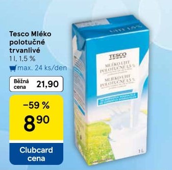 Tesco Mléko polotučné trvanlivé