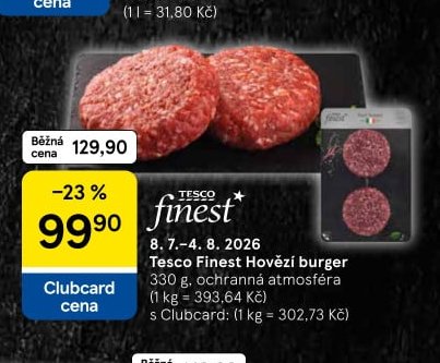 Tesco Finest Hovězí burger 330 g