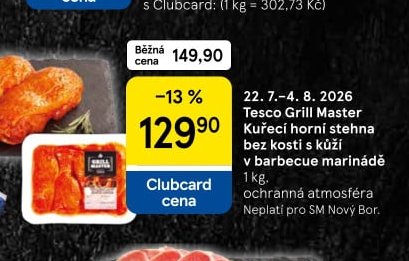 Tesco Grill Master Kuřecí horní stehna 1 kg