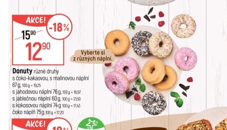 Donuty různé druhy