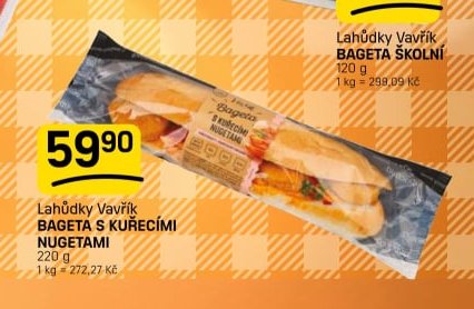 Lahůdky Vavřík BAGETA S KUŘECÍMI NUGETAMI