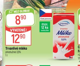 Trvanlivé mléko plnotučné 3,5%