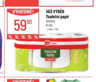 VÁŠ VÝBĚR Toaletní papír
