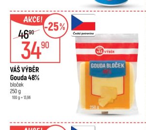 Váš Výběr Gouda 48% bloček