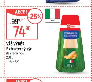 Váš Výběr Extra tvrdý sýr italského typu
