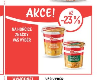 Na hořčice značky Váš výběr