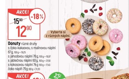 Donuty různé druhy