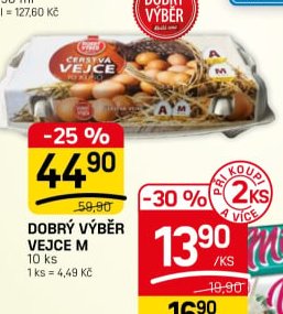 DOBRÝ VÝBĚR VEJCE M