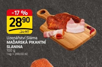 Uzenářství Sláma MAĎARSKÁ PIKANTNÍ SLANINA