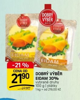 DOBRÝ VÝBĚR EIDAM 30%