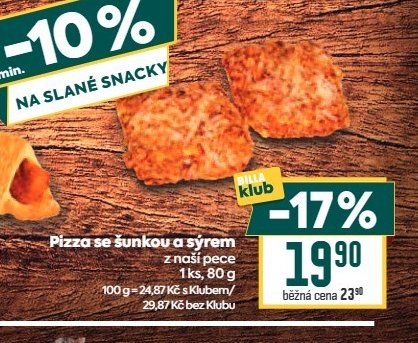 Pizza se šunkou a sýrem