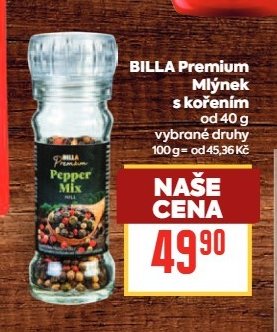 BILLA Premium Mlýnek s kořením 40 g