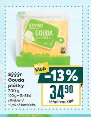 Sýýýr Gouda plátky 200 g