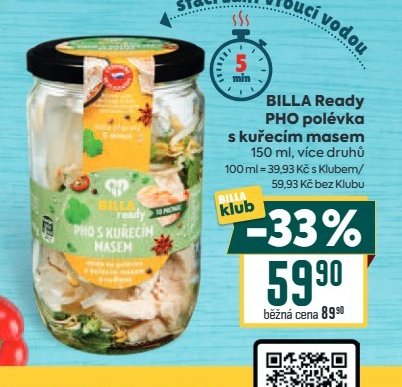 BILLA Ready PHO polévka s kuřecím masem 150 ml