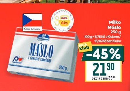 Milko Máslo 250 g