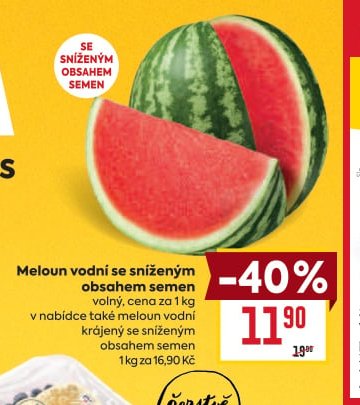 Meloun vodní se sníženým obsahem semen