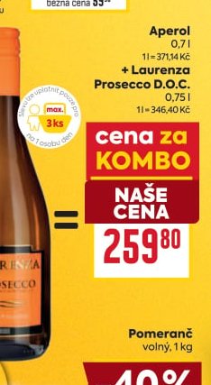 Aperol + Laurenza Prosecco D.O.C. (kombo)