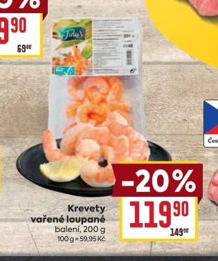 Krevet vařené loupané