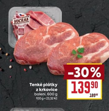 Tenké plátky z krkovice