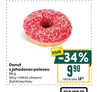 Donut s jahodovou polevou