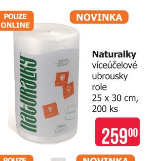 Naturalky víceúčelové ubrousky role 25 x 30 cm, 200 ks