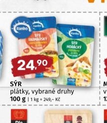 SÝR plátky, vybrané druhy