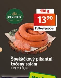 Špekáčkový pikantní točený salám