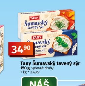 Tany Šumavský tavený sýr
