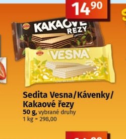 Sedita Vesna/Kávenky/Kakaové řezy