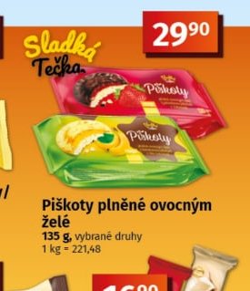 Piškoty plněné ovocným želé