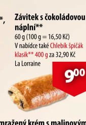 Závitek s čokoládovou náplní