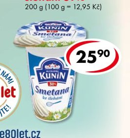 Smetana ke šlehání 31%