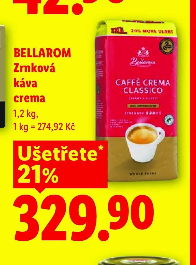 Bellarom zrnková káva Crema 1,2 kg