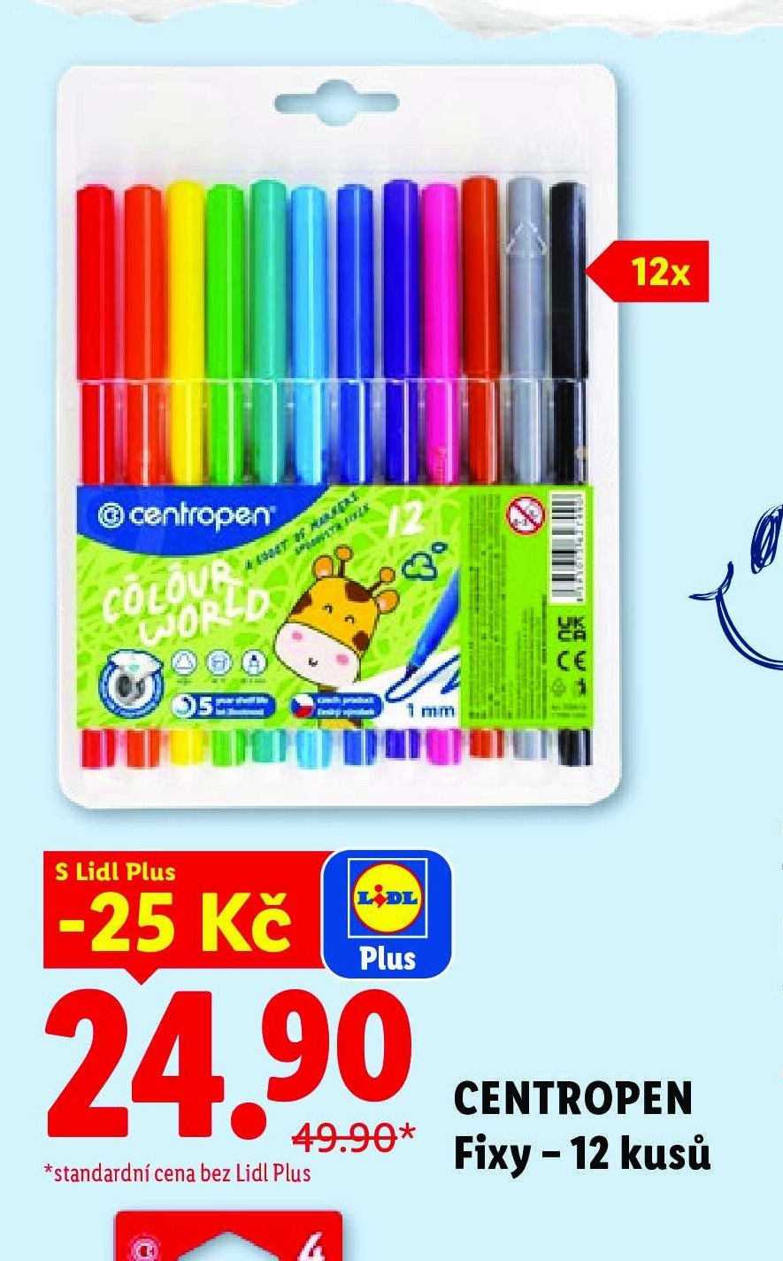 CENTROPEN Fixy - 12 kusů