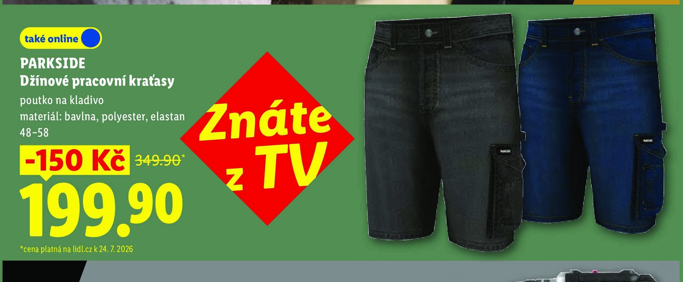 PARKSIDE Džínové pracovní kraťasy