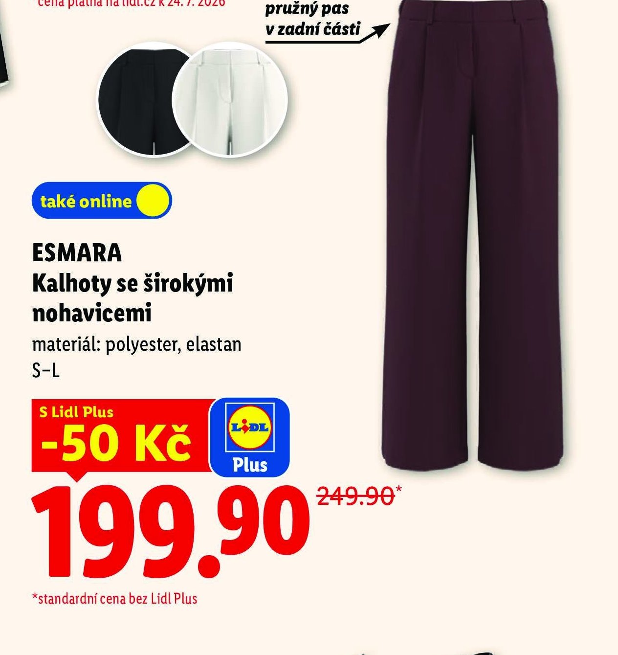 ESMARA Kalhoty se širokými nohavicemi