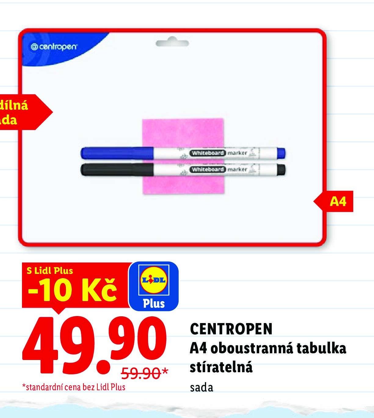CENTROPEN A4 oboustranná tabulka stíratelná