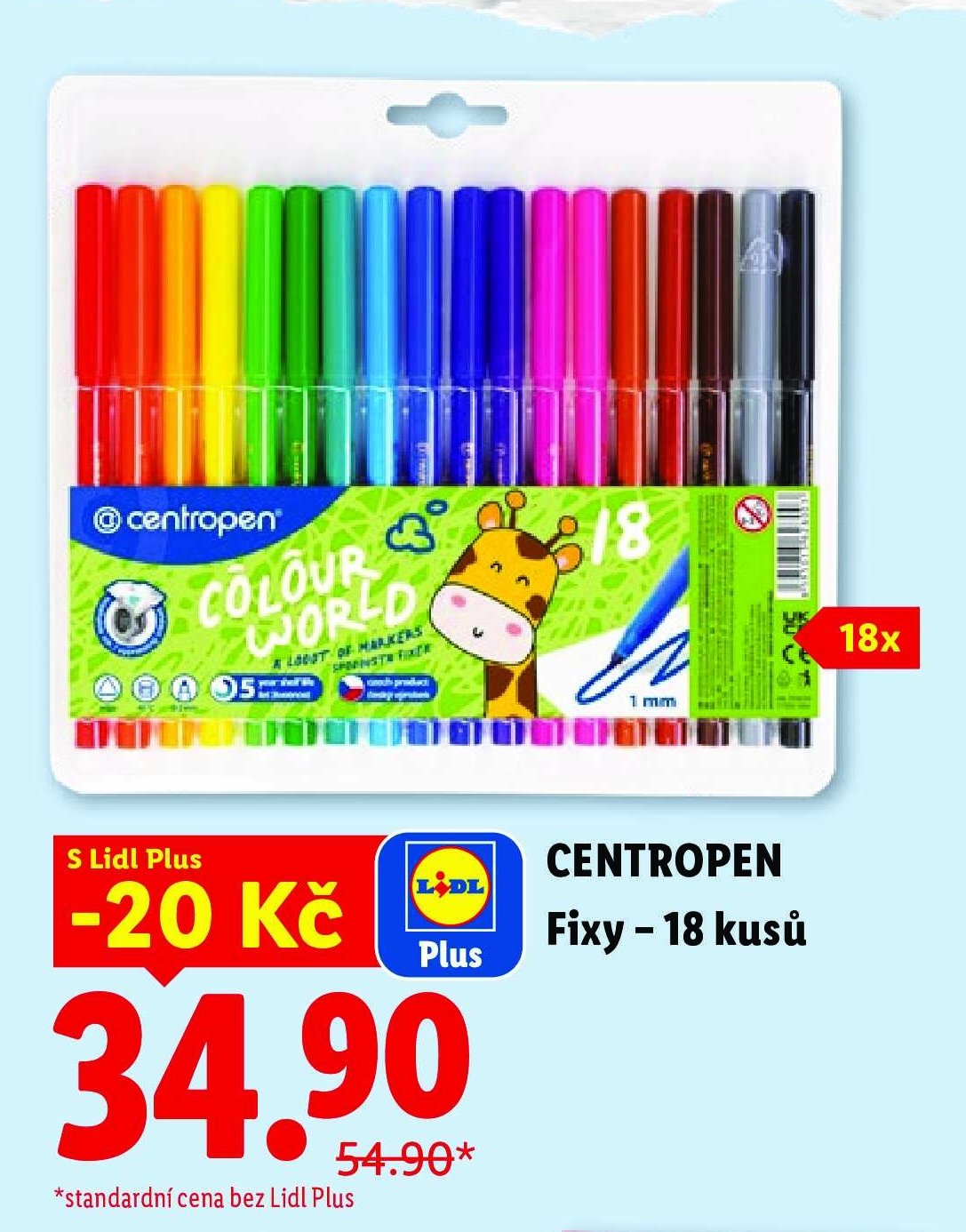 CENTROPEN Fixy – 18 kusů