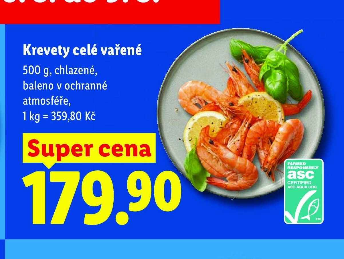 Krevety celé vařené