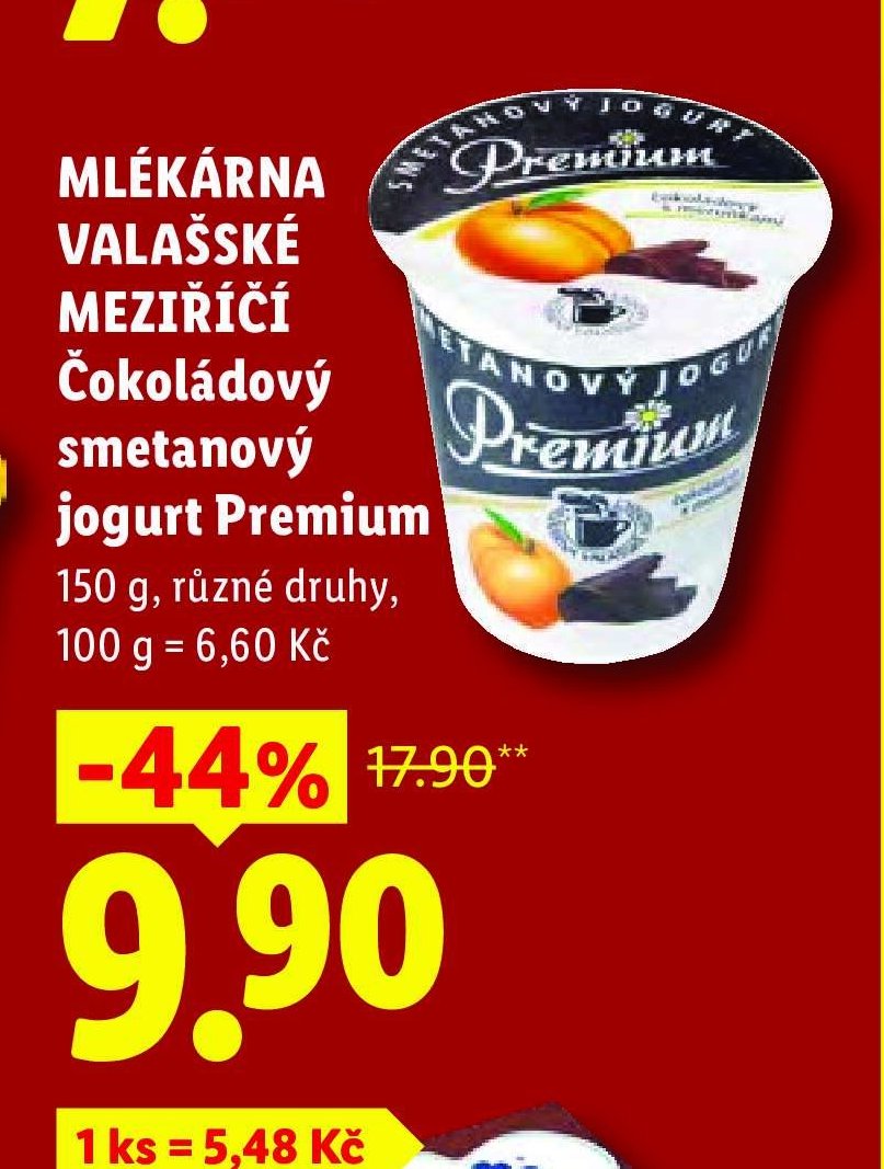 MLÉKÁRNA VALAŠSKÉ MEZIŘÍČÍ Čokoládový smetanový jogurt Premium