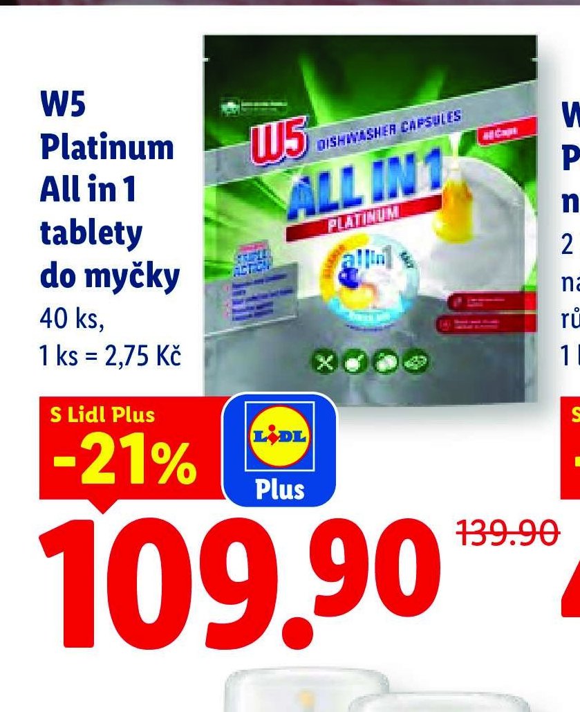 W5 Platinum All in 1 tablety do myčky