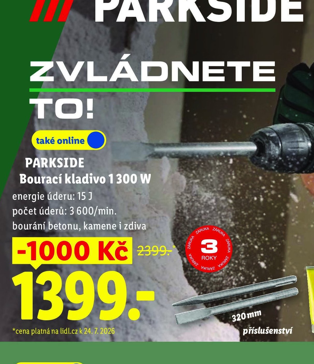 PARKSIDE Bourací kladivo 1300 W