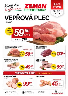 akční leták ZEMAN maso - uzeniny 3.8.2026-8.8.2026